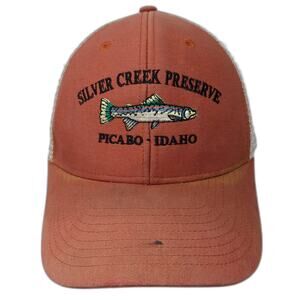 Silver Creek Preserve Picabo Idaho Strapback Trucker Hat Orange One Size Ouray
